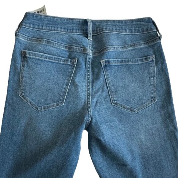 NWT Old Navy Women' Sz 8 Blue Denim Mid-Raise Rockstar Super Skinny Jean Pants - Picture 6 of 16